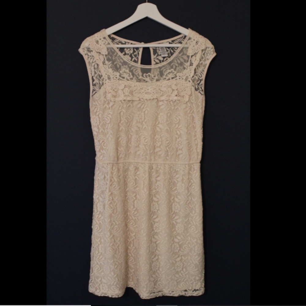 Bar III (Macy's) Cream Lace Dress